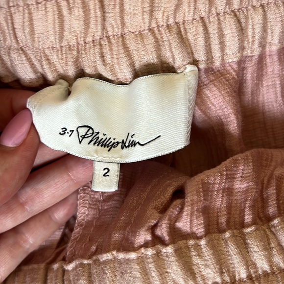 3.1 Phillip Lim Tie Waist Belt Paper bag Shorts Ballet Pink Nude - Picture 4 of 5